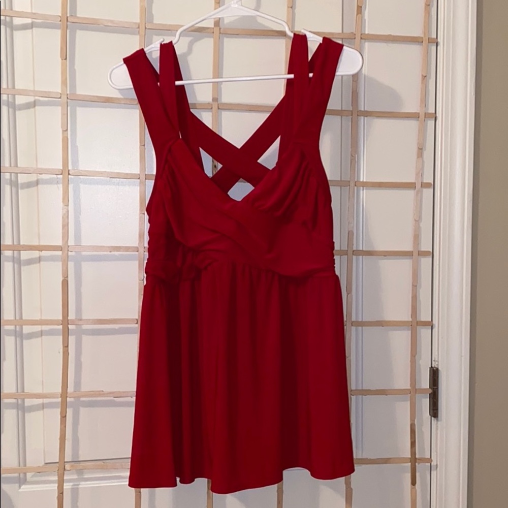 Torrid Cross-back Red Blouse